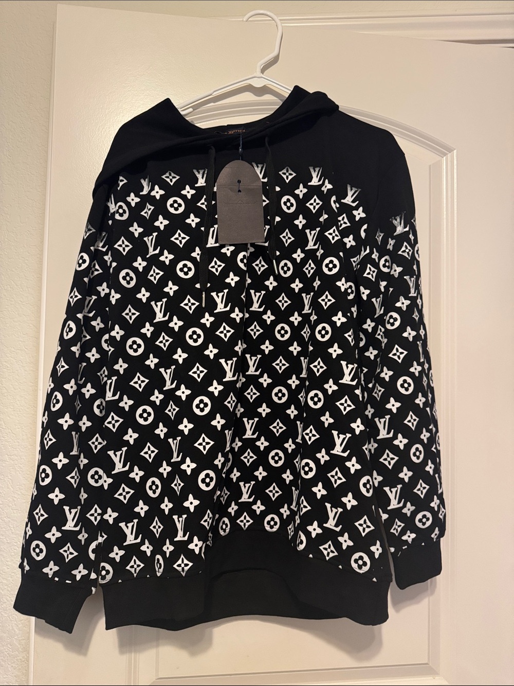 Black & White Monogram Zip Hoodie
